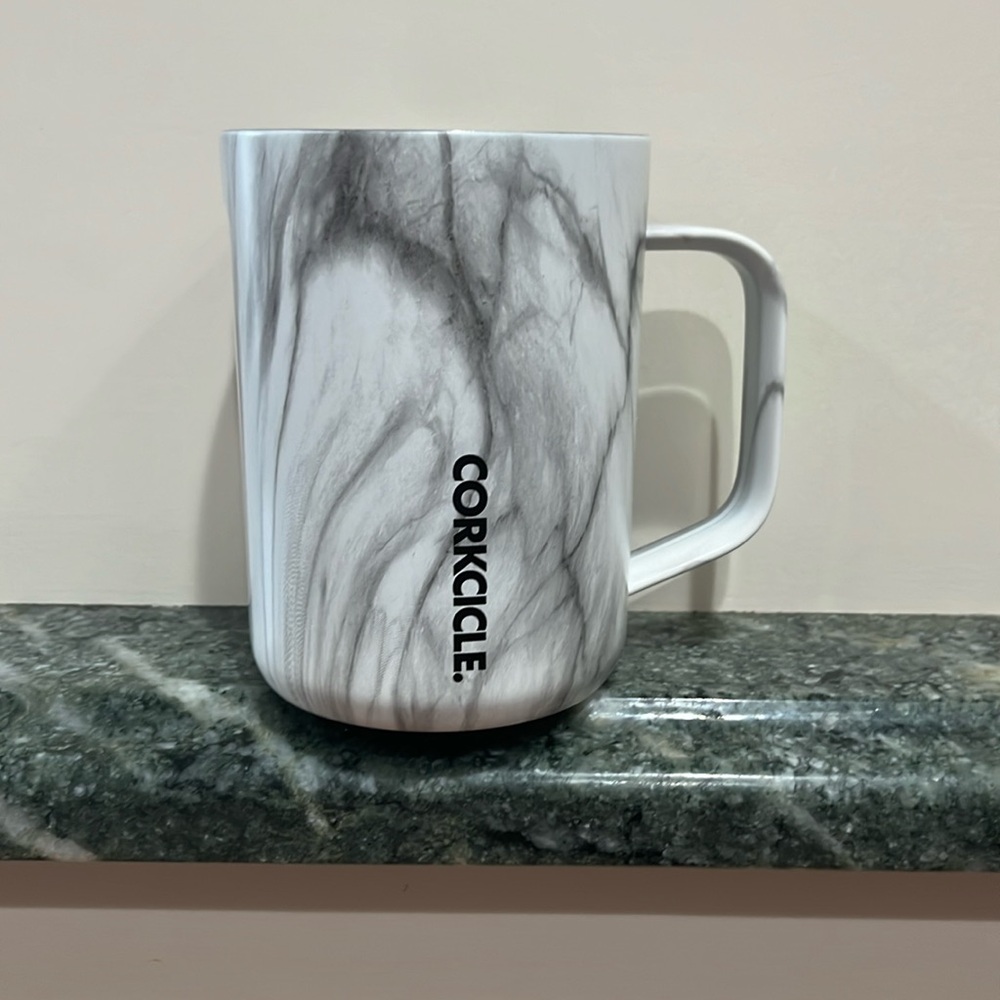 Corkcicle white /black travel mug NO LID